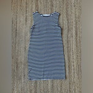 Zara Black and White Striped Crew Mini Dress Size S